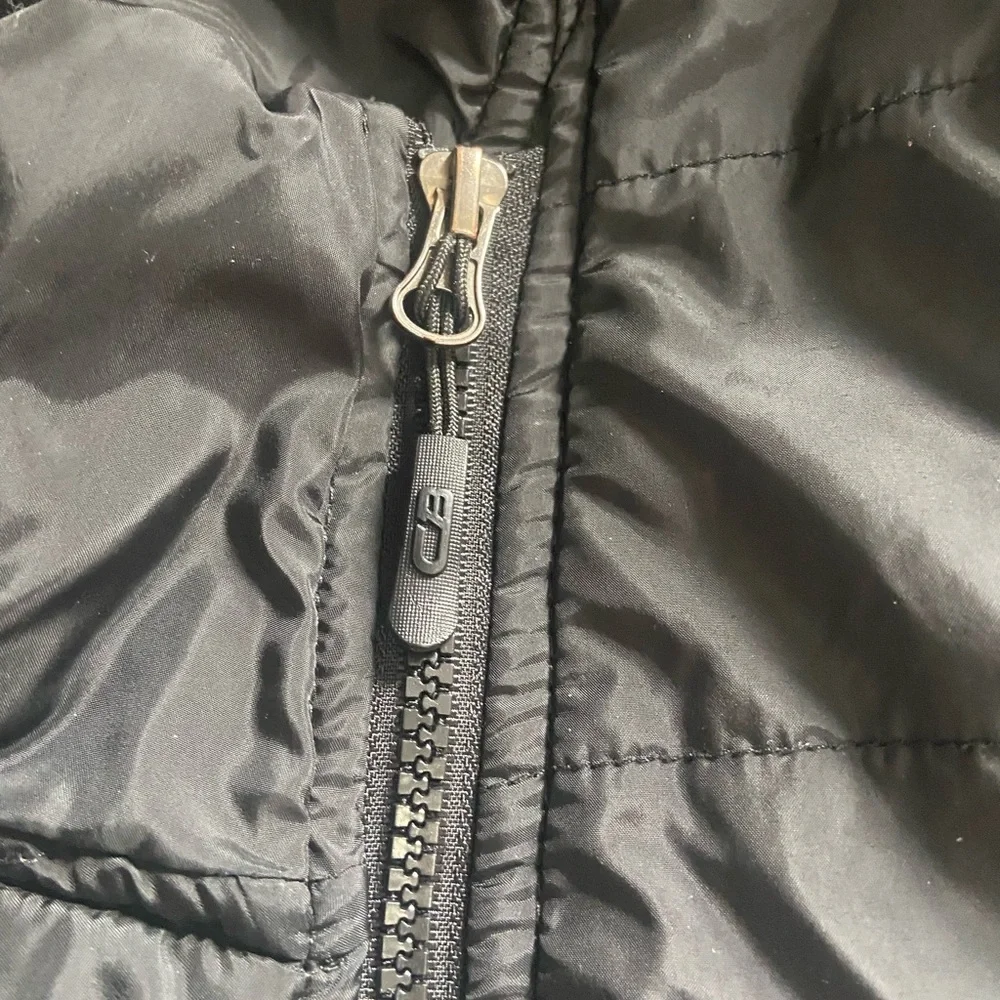 CB Black Moto Jacket Knit Back  Asymmetrical Zip with Pockets Womens Sz M - Picture 7 of 8